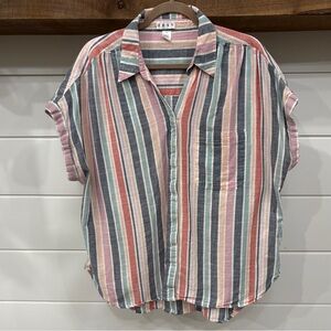 Da-sh Striped Short Sleeve Button-Up Shirt